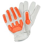 Safety Gloves - Cow Grain Leather TPR High Impact for Mechanic