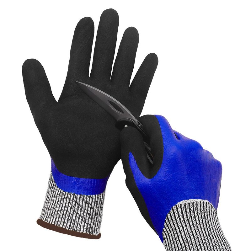 Cut Resistant Gloves - A5 Level Sandy Nitrile for Garden Work