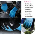 Winter Gloves - Fleece Lined Latex Coated Waterproof for Freezer