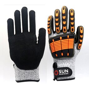Safety Gloves - ANSI A5 TPR Palm Coated Cut Impact Resistant