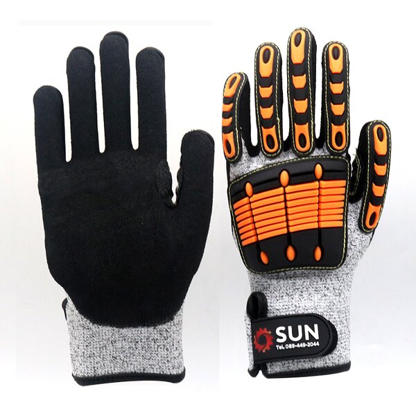 Safety Gloves - ANSI A5 TPR Palm Coated Cut Impact Resistant