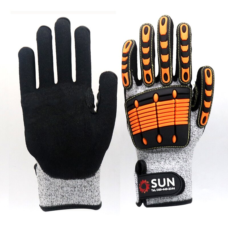 Safety Gloves - ANSI A5 TPR Palm Coated Cut Impact Resistant