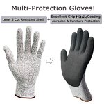 Cut Resistant Gloves - EN388 4343D Level 5 13G HPPE Knitted