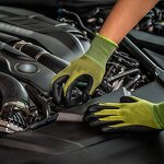 Safety Gloves - 13G Bamboo Liner Nitrile Palm Coated for Garden