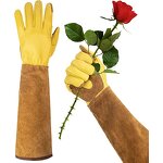 Gardening Gloves - Yellow Thorn Proof Cow Leather for Ladies