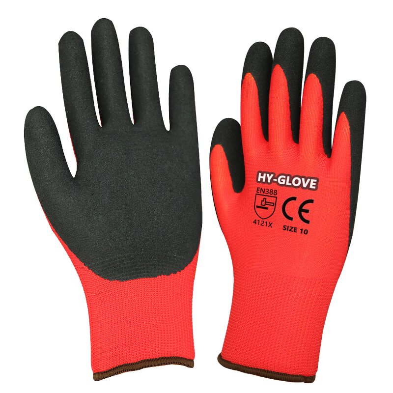 Nitrile Coated Gloves - 13G Polyester Sandy Finish for Industrial Safety