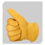 Leather Gloves - Heavy Duty Cowhide Reinforced Palm Anti Slip