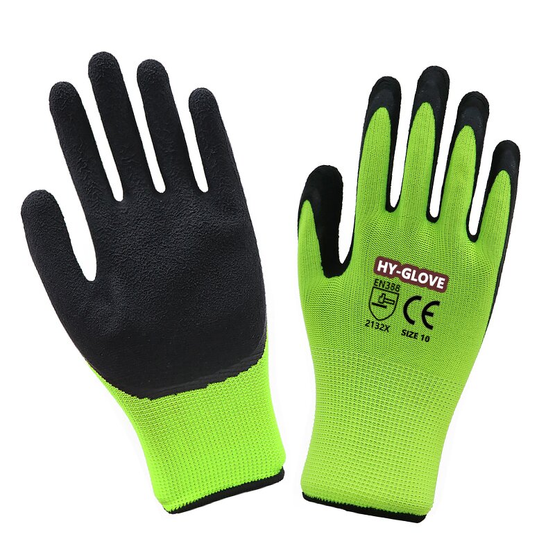 Garden Gloves - Polyester Liner Foam Latex Palm for Safety