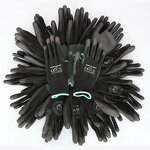 PU Coated Gloves - 4131X Black Polyester Nylon Palm Fit for Work Safety