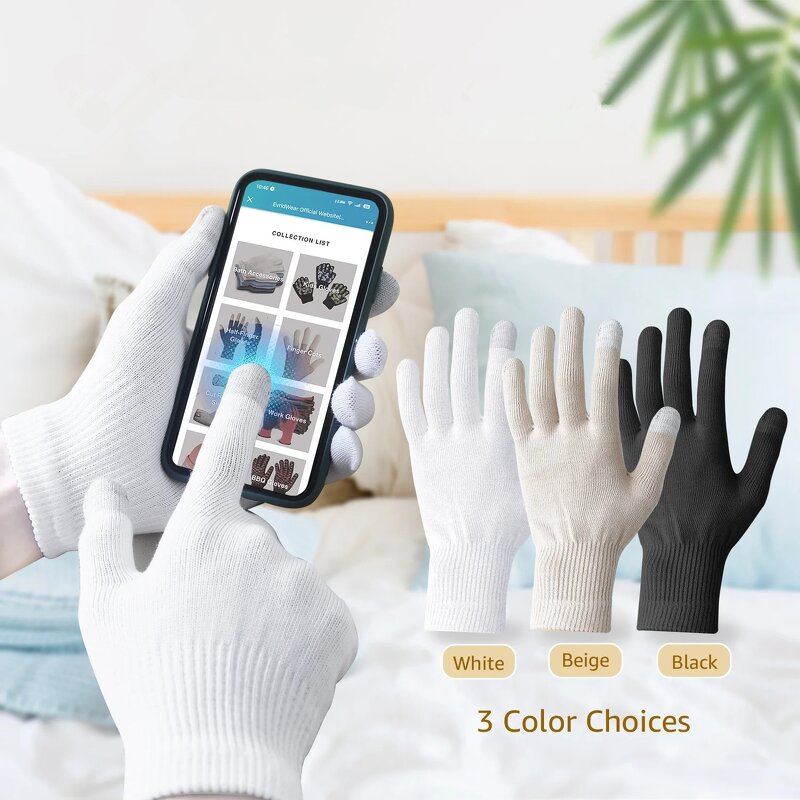 Cotton Gloves - Unisex Lightweight Moisturizing Touchscreen