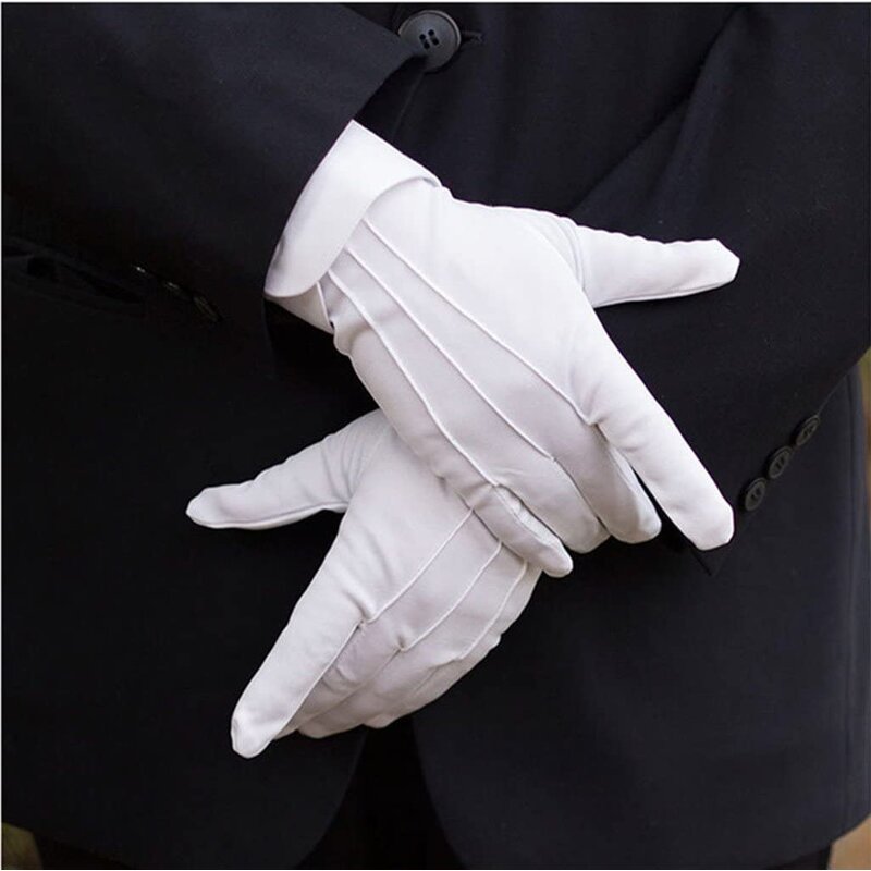 Cotton Glove - Custom White Stretch Long for Church & Festival