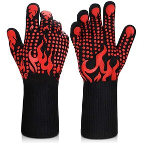 Kitchen Gloves - Aramid Black Silicone for Extreme Heat