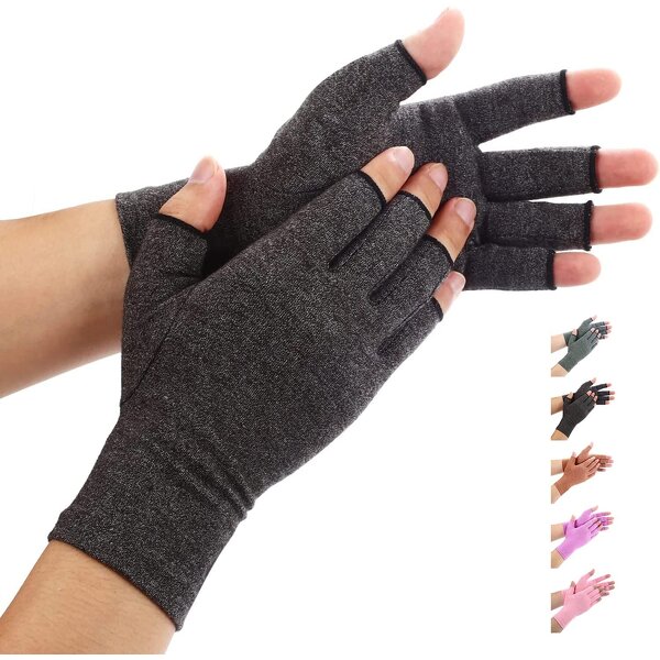 Arthritis Gloves - Fingerless Compression for Women & Men