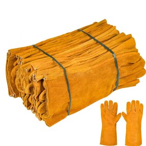 Welding Gloves - Factory Cow Leather Heat Resistant Long Sleeve