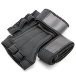 Workout Gloves - Custom Half Finger Black Wrist Support
