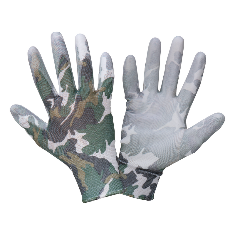Hunting Gloves - PU Coated Camouflage for Paintball & Gardening