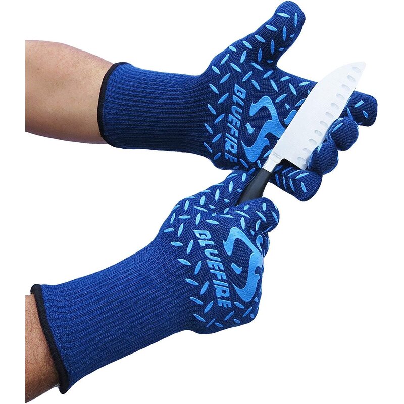 BBQ Gloves - Blue Fire EN407 Certified Heat Resistant