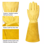 Gardening Gloves - Yellow Thorn Proof Cow Leather for Ladies