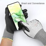 Cut Resistant Gloves - ANSI A6 PU Coated Touch Screen for Construction