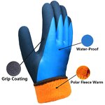 Winter Gloves - Fleece Lined Latex Coated Waterproof for Freezer