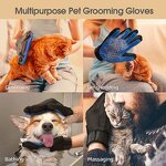 Pet Grooming Gloves - Hair Remover Brush for Dogs Cats