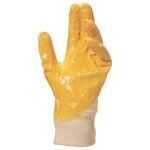 Nitrile Coated Gloves - Lightweight Yellow 3/4 Coating Oil Resistant