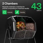 Compost Tumbler - 160L Dual Chamber for Garden & Yard