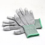 Cleanroom Gloves - PU Coated Antistatic ESD Carbon Fiber for Electronic