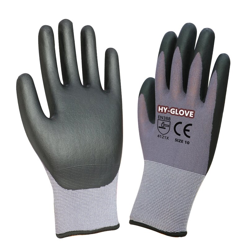 Work Gloves - Seamless Knitted Nylon Nitrile Foam for Construction