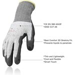 Cut Resistant Gloves - ANSI A6 PU Coated Touch Screen for Construction