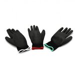 PU Coated Gloves - 4131X Black Polyester Nylon Palm Fit for Work Safety
