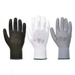 PU Coated Gloves - 4131X Black Polyester Nylon Palm Fit for Work Safety