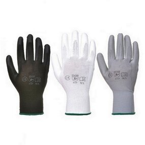 PU Coated Gloves - 4131X Black Polyester Nylon Palm Fit for Work Safety