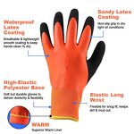 Winter Gloves - Fleece Lined Latex Coated Waterproof for Freezer