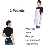 Cotton Aprons - Custom Logo White for BBQ & Kitchen