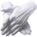 Cotton Gloves - High Quality White Embroidered for Ceremonial