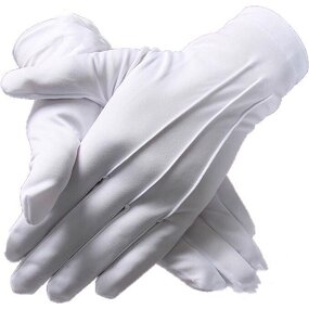 Cotton Gloves - High Quality White Embroidered for Ceremonial
