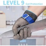 Chainmail Gloves - ANSI A9 316L Stainless Steel for Kitchen Butcher