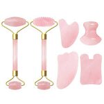 Rose Quartz Roller Manufacturer - Gua Sha Beauty Massage Set with Jade