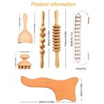 Wooden Scalp Massager Manufacturer - 6 in 1 Wood Therapy Roller Tool