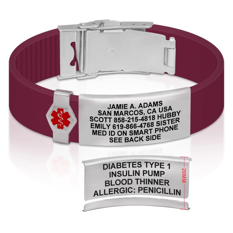 Medical Alert Wristband Manufacturer - Personalized QR Code Waterproof