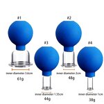 Glass Gua Sha Cup Supplier - With Rubber Ball 4 PCS Facial Cupping