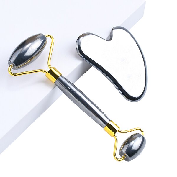 Rose Quartz Roller Manufacturer - Gua Sha Beauty Massage Set with Jade