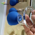 Glass Gua Sha Cup Supplier - With Rubber Ball 4 PCS Facial Cupping