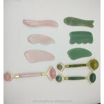 Rose Quartz Roller Manufacturer - Gua Sha Beauty Massage Set with Jade