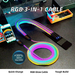 Data Cable Supplier - RGB 3-in-1 LED Light 6A Type-C