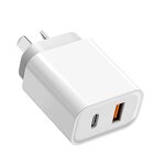 Wall Charger Supplier - SAA PD 20W Dual Port QC3.0 Fast
