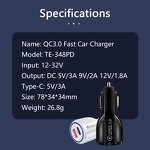 Car Charger Manufacturer - Dual Port QC3.0+PD Quick Charge