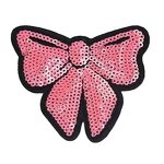 Embroidered Patches Manufacturer - Hot Pink Chenille Bow Iron-On