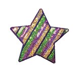 Embroidered Patch Supplier - Mardi Gras Star Glitter Sequin